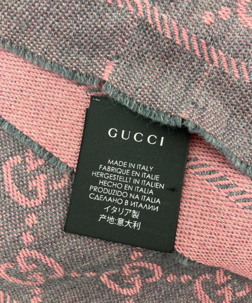 GUCCI（グッチ）GUCCI (グッチ) ウールスカーフ ピンクの古着・服飾アイテム