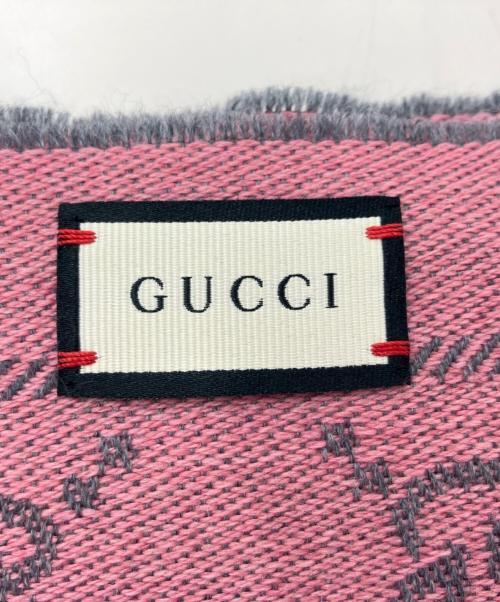 GUCCI（グッチ）GUCCI (グッチ) ウールスカーフ ピンクの古着・服飾アイテム