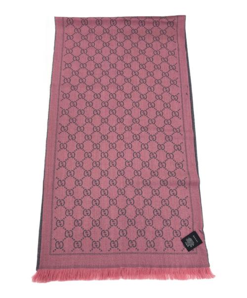 GUCCI（グッチ）GUCCI (グッチ) ウールスカーフ ピンクの古着・服飾アイテム