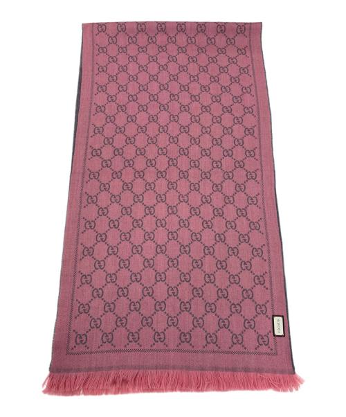 GUCCI（グッチ）GUCCI (グッチ) ウールスカーフ ピンクの古着・服飾アイテム