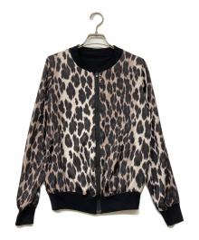 Sov.（ソブ）の古着「オリジナルレオパード柄サテンブルゾン」｜ブラック×ベージュ