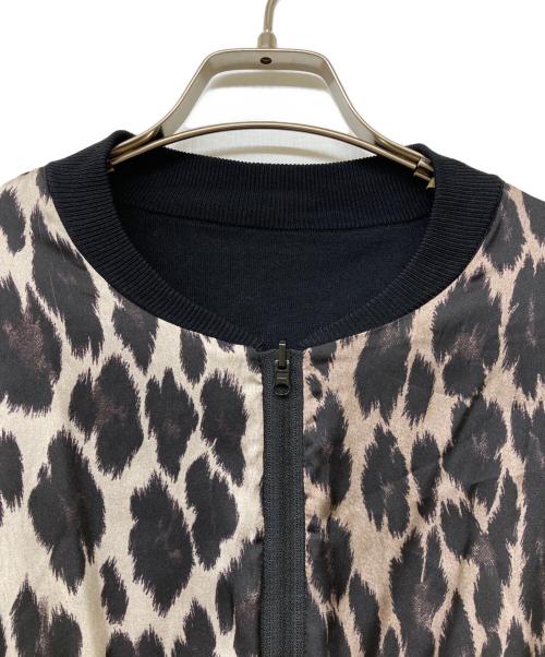 Sov.（ソブ）Sov. (ソブ) オリジナルレオパード柄サテンブルゾン ブラック×ベージュ サイズ:38の古着・服飾アイテム