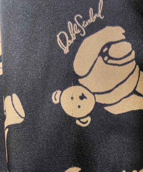 DOUBLE STANDARD CLOTHING（ダブルスタンダードクロージング）DOUBLE STANDARD CLOTHING (ダブルスタンダードクロージング) テディベア柄フリルブラウス ブラック×ブラウン サイズ:38の古着・服飾アイテム