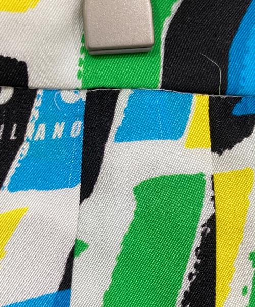 MSGM（エムエスジーエム）MSGM (エムエスジーエム) プリントプリーツスカート グリーン サイズ:38の古着・服飾アイテム