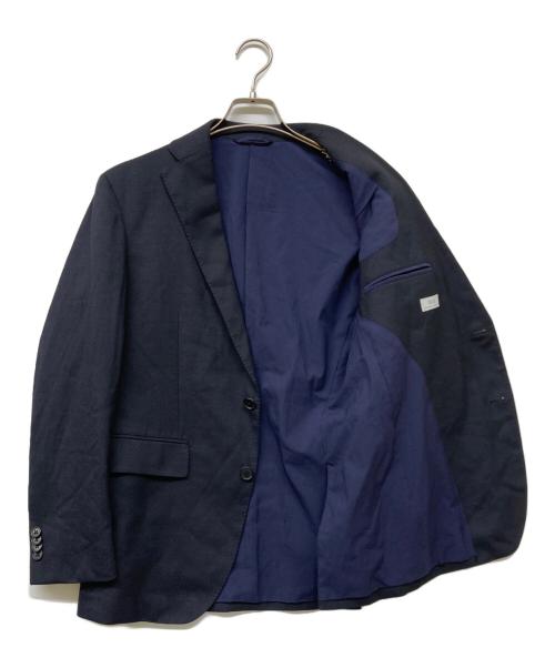 UNIVERSAL LANGUAGE（ユニバーサルランゲージ）UNIVERSAL LANGUAGE (ユニバーサルランゲージ) 2Bウールブレンドシングルブレストセットアップスーツ ネイビー サイズ:JK165CM/PT SSの古着・服飾アイテム