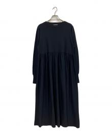 IENA（イエナ）の古着「パフスリーブニットワンピース」｜ネイビー