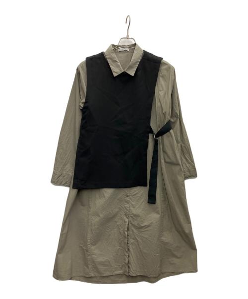 LOVELESS（ラブレス）LOVELESS (ラブレス) ベストセット オーバーシャツドレス カーキ サイズ:SIZE36の古着・服飾アイテム