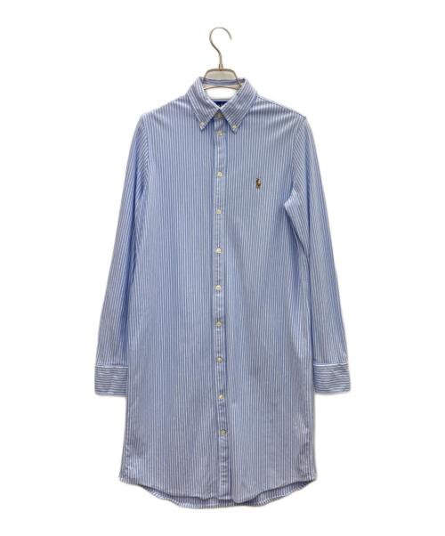 RALPH LAUREN（ラルフローレン）RALPH LAUREN (ラルフローレン) ストライプシャツワンピース ブルー サイズ:Mの古着・服飾アイテム