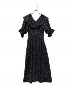 MISTREASSミストレアス）の古着「Heart Pattern Off Shoulder Frill Dress」｜ブラック