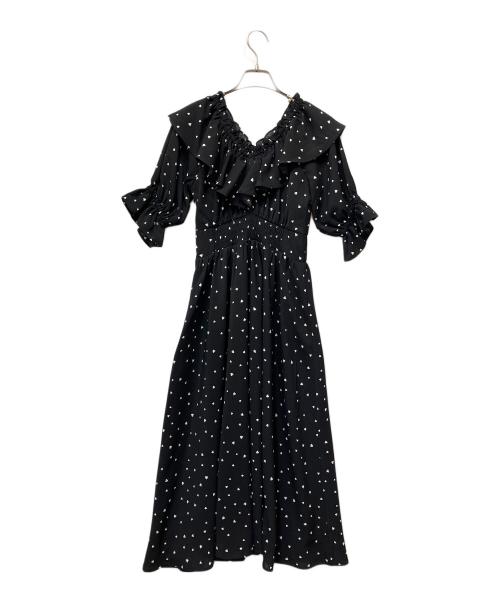 MISTREASS（ミストレアス）MISTREASS (ミストレアス) Heart Pattern Off Shoulder Frill Dress ブラック サイズ:Free 未使用品の古着・服飾アイテム