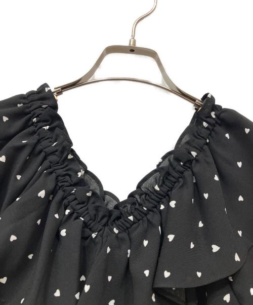 MISTREASS（ミストレアス）MISTREASS (ミストレアス) Heart Pattern Off Shoulder Frill Dress ブラック サイズ:Free 未使用品の古着・服飾アイテム