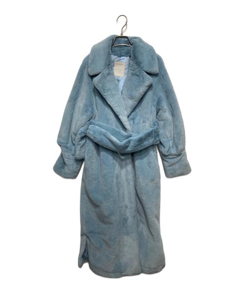 qumerry（キュメリ）qumerry (キュメリ) エコファーオーバーコート ブルー サイズ:freeの古着・服飾アイテム