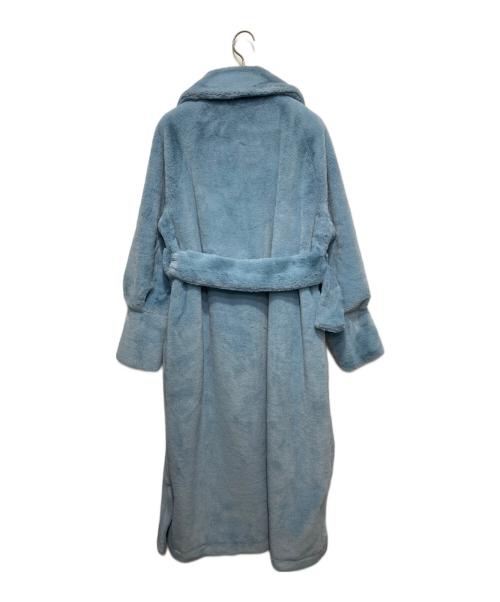 qumerry（キュメリ）qumerry (キュメリ) エコファーオーバーコート ブルー サイズ:freeの古着・服飾アイテム