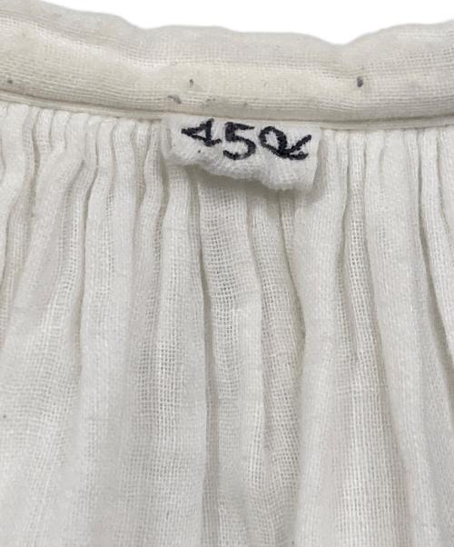 45R（フォーティファイブ・アール）45R (フォーティファイブ・アール) 二重織プリントのギャザードレス ホワイト サイズ:FREEの古着・服飾アイテム