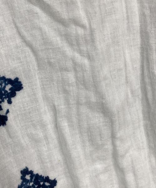 45R（フォーティファイブ・アール）45R (フォーティファイブ・アール) 二重織プリントのギャザードレス ホワイト サイズ:FREEの古着・服飾アイテム