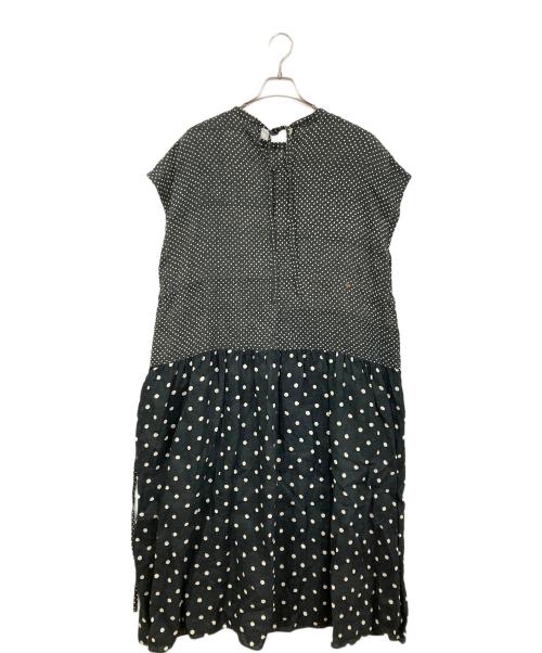 45R（フォーティファイブ・アール）45R (フォーティーファイブアール) インドリネンドットプリントのドレス ブラック サイズ:FREEの古着・服飾アイテム