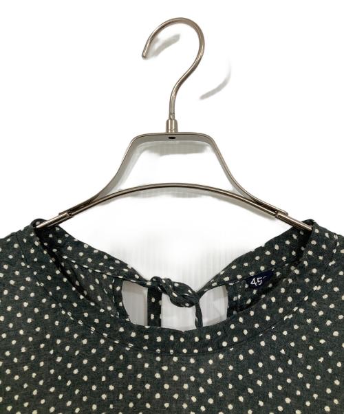 45R（フォーティファイブ・アール）45R (フォーティーファイブアール) インドリネンドットプリントのドレス ブラック サイズ:FREEの古着・服飾アイテム