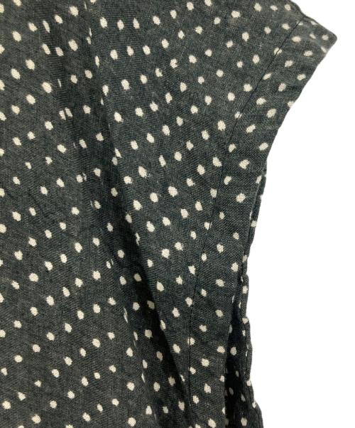 45R（フォーティファイブ・アール）45R (フォーティーファイブアール) インドリネンドットプリントのドレス ブラック サイズ:FREEの古着・服飾アイテム