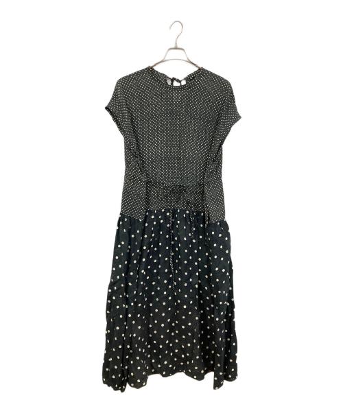 45R（フォーティファイブ・アール）45R (フォーティーファイブアール) インドリネンドットプリントのドレス ブラック サイズ:FREEの古着・服飾アイテム