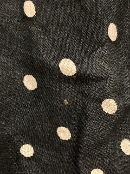 45R（フォーティファイブ・アール）45R (フォーティーファイブアール) インドリネンドットプリントのドレス ブラック サイズ:FREEの古着・服飾アイテム
