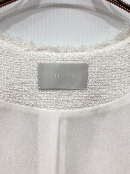 CELFORD（セルフォード）CELFORD (セルフォード) ツイードジレ ホワイト サイズ:Freeの古着・服飾アイテム