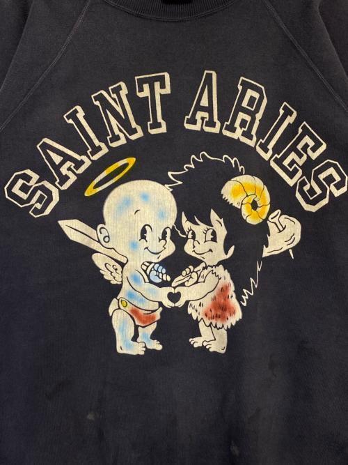 SAINT MICHAEL（セントマイケル）SAINT MICHAEL (セントマイケル) ARIES (アリーズ) ARS CREW SWEAT/ST ARIES ブラック サイズ:Lの古着・服飾アイテム