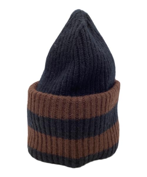 Acne studios（アクネ ストゥディオス）Acne studios (アクネ ストゥディオス) ニット帽 ブラウン×ブラックの古着・服飾アイテム
