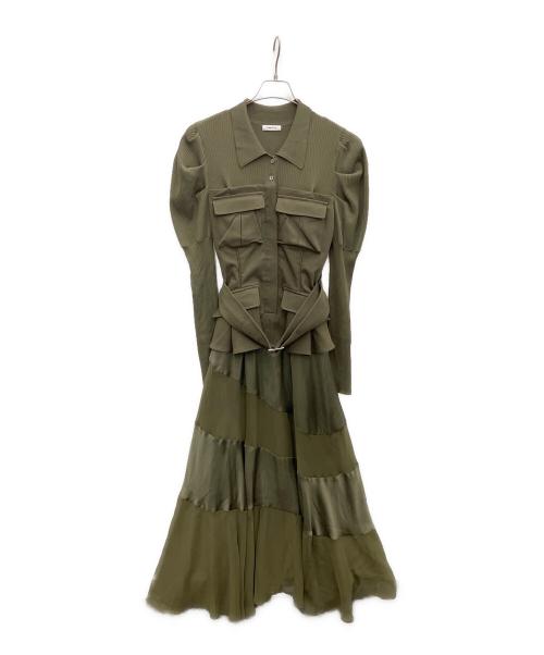 FRAY ID（フレイ アイディー）FRAY ID (フレイ アイディー) ビスチェコンビミリタリードレス カーキ サイズ:SIZE0の古着・服飾アイテム
