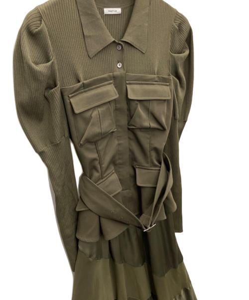 FRAY ID（フレイ アイディー）FRAY ID (フレイ アイディー) ビスチェコンビミリタリードレス カーキ サイズ:SIZE0の古着・服飾アイテム