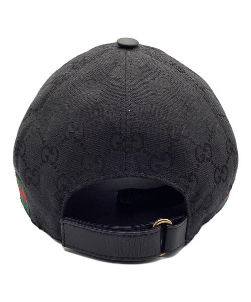 GUCCI（グッチ）GUCCI (グッチ) GGキャンバス ベースボールキャップ ブラック サイズ:S57の古着・服飾アイテム