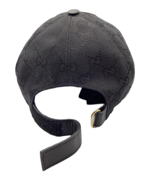 GUCCI（グッチ）GUCCI (グッチ) GGキャンバス ベースボールキャップ ブラック サイズ:S57の古着・服飾アイテム