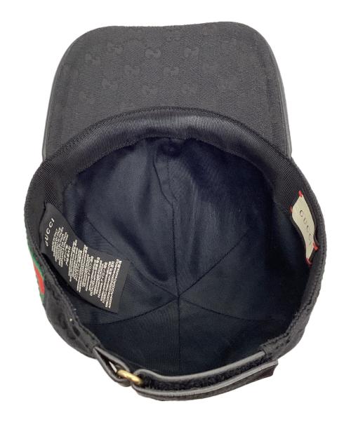 GUCCI（グッチ）GUCCI (グッチ) GGキャンバス ベースボールキャップ ブラック サイズ:S57の古着・服飾アイテム