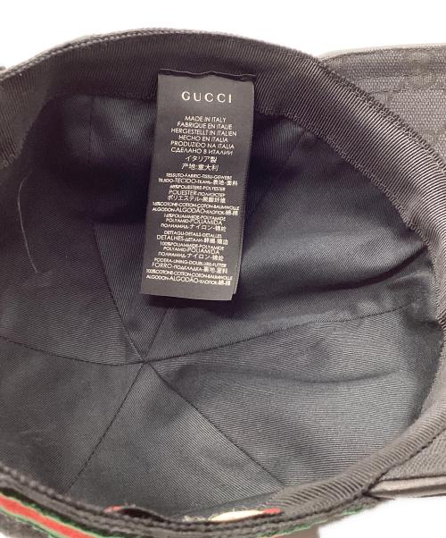 GUCCI（グッチ）GUCCI (グッチ) GGキャンバス ベースボールキャップ ブラック サイズ:S57の古着・服飾アイテム