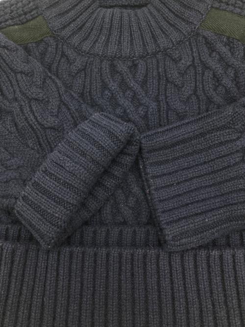 sacai（サカイ）sacai (サカイ) Cable Knit Pullover ネイビー サイズ:1の古着・服飾アイテム