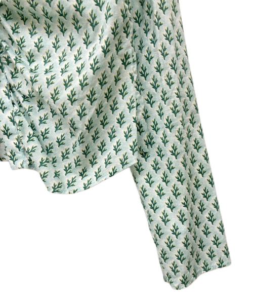 BACCA（バッカ）BACCA (バッカ) リバティプリント ギャザードフリルブラウス グリーン サイズ:36の古着・服飾アイテム