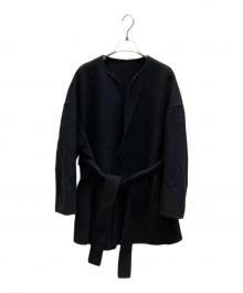 Loulou Willoughby（ルルウィルビー）の古着「シャルムビーバーリバーミドルコート」｜ブラック