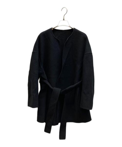 Loulou Willoughby（ルルウィルビー）Loulou Willoughby (ルルウィルビー) シャルムビーバーリバーミドルコート ブラック サイズ:2の古着・服飾アイテム