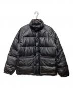 uaboniユアボニ）の古着「レザーダウンジャケット」｜ブラック