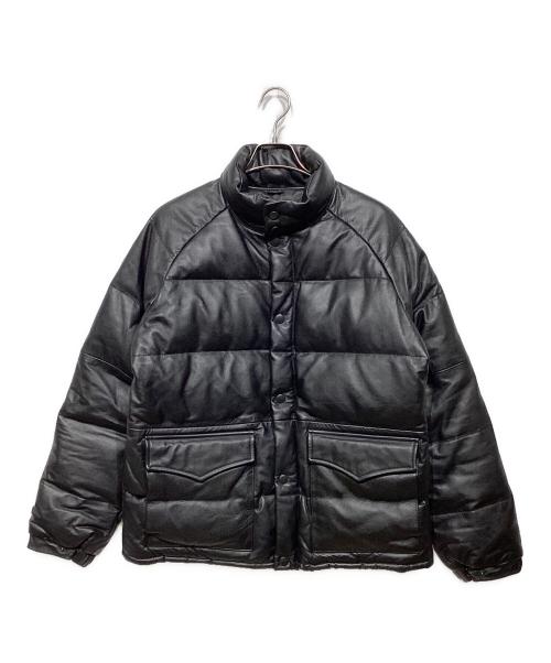 uaboni（ユアボニ）uaboni (ユアボニ) レザーダウンジャケット ブラック サイズ:52 未使用品の古着・服飾アイテム