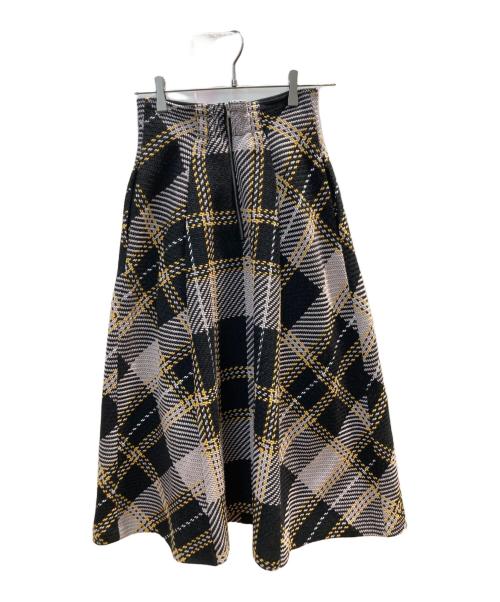 Snidel（スナイデル）Snidel (スナイデル) ロービングチェックフレアスカート ベージュ×ブラック サイズ:1の古着・服飾アイテム