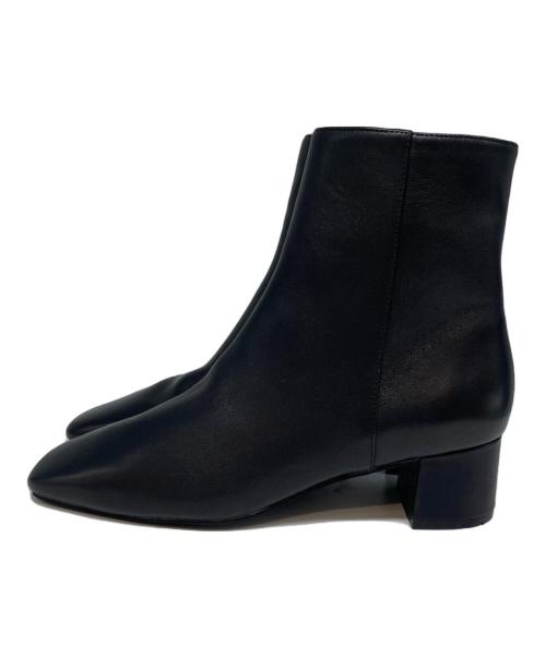 BEAUTY&YOUTH（ビューティーアンドユース）BEAUTY&YOUTH (ビューティーアンドユース) レザースクエアトゥ ショートブーツ ブラック サイズ:36の古着・服飾アイテム