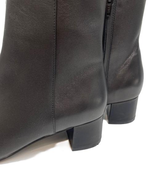 BEAUTY&YOUTH（ビューティーアンドユース）BEAUTY&YOUTH (ビューティーアンドユース) レザースクエアトゥ ショートブーツ ブラック サイズ:36の古着・服飾アイテム