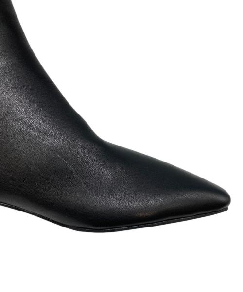 BEAUTY&YOUTH（ビューティーアンドユース）BEAUTY&YOUTH (ビューティーアンドユース) レザースクエアトゥ ショートブーツ ブラック サイズ:36の古着・服飾アイテム