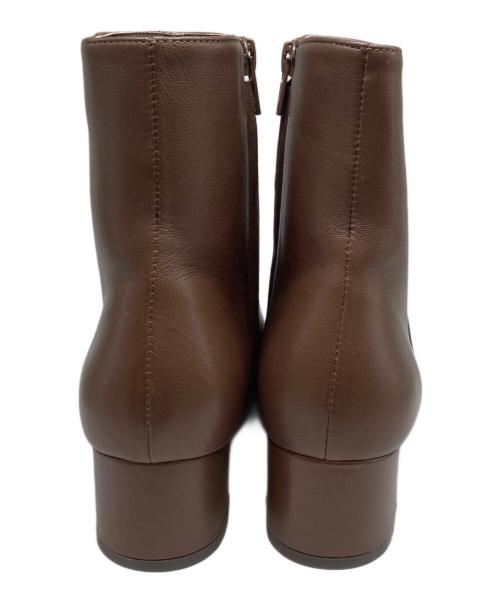 BEAUTY&YOUTH（ビューティーアンドユース）BEAUTY&YOUTH (ビューティーアンドユース) レザースクエアトゥ ショートブーツ ブラウン サイズ:36の古着・服飾アイテム