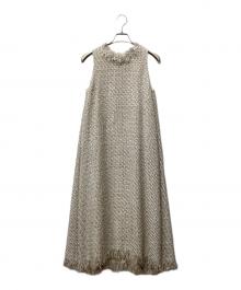 EFFE BEAMS（エッフェ ビームス）の古着「ツイードフリンジワンピース」｜ベージュ