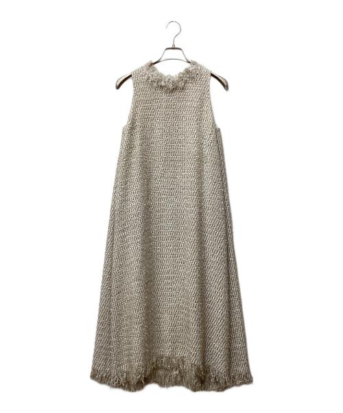 EFFE BEAMS（エッフェ ビームス）EFFE BEAMS (エッフェ ビームス) ツイードフリンジワンピース ベージュ サイズ:36の古着・服飾アイテム