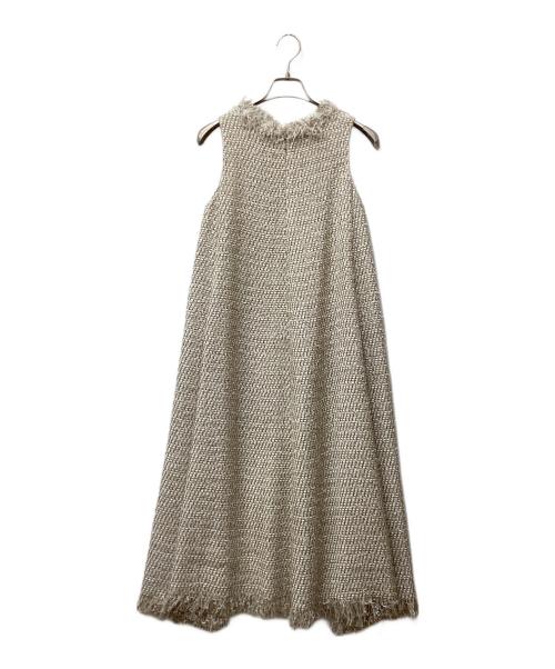 EFFE BEAMS（エッフェ ビームス）EFFE BEAMS (エッフェ ビームス) ツイードフリンジワンピース ベージュ サイズ:36の古着・服飾アイテム