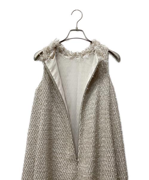 EFFE BEAMS（エッフェ ビームス）EFFE BEAMS (エッフェ ビームス) ツイードフリンジワンピース ベージュ サイズ:36の古着・服飾アイテム