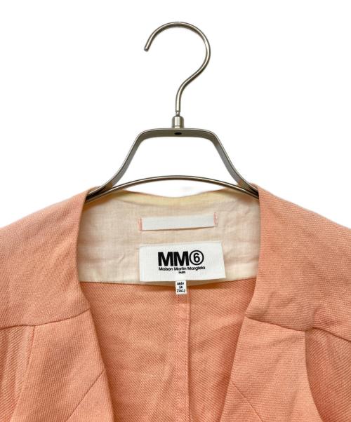 MM6 Maison Margiela（エムエムシックスメゾンマルジェラ）MM6 Maison Margiela (エムエムシックスメゾンマルジェラ) リネンブレンドメタルボタンダブルブレストコート ピンク サイズ:36の古着・服飾アイテム