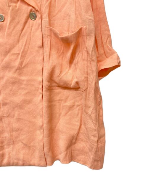 MM6 Maison Margiela（エムエムシックスメゾンマルジェラ）MM6 Maison Margiela (エムエムシックスメゾンマルジェラ) リネンブレンドメタルボタンダブルブレストコート ピンク サイズ:36の古着・服飾アイテム